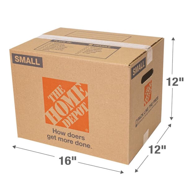 The Home Depot Small Moving Box 16 In L X 12 In W X 12 In D The Home Depot The Home Depot Small Moving Box 16 In L X 12 In W X 12 In D The Home Depot