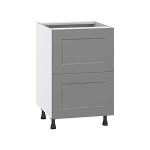 Bristol Painted Slate Gray Shaker Assembled Base Kitchen Cabinet with 2 Drawers (24 in. W x 34.5 in. H x 24 in. D)
