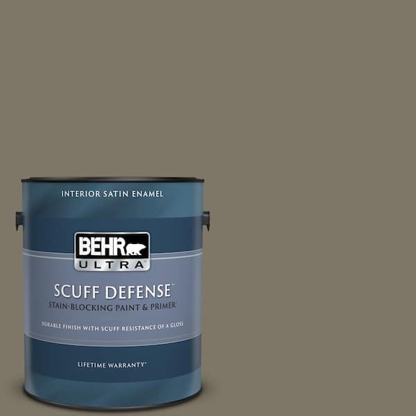 BEHR ULTRA 1 gal. Home Decorators Collection #HDC-NT-05 Aged Olive Extra Durable Satin Enamel Interior Paint & Primer