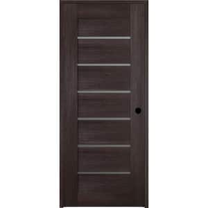 18 in. x 80 in. Vona 07-02 Veralinga Oak Left-Hand Solid Core 6-Lite Frosted Glass Wood Single Prehung Interior Door