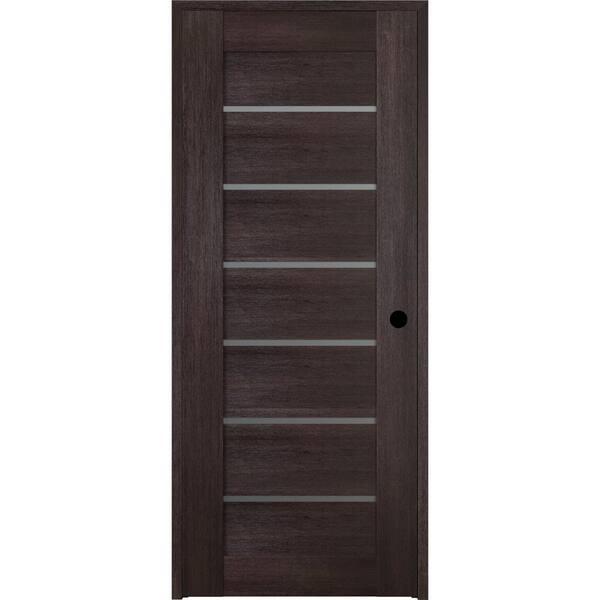 Belldinni 24 in. x 80 in. Vona 07-02 Veralinga Oak Left-Hand Solid Core 6-Lite Frosted Glass Wood Single Prehung Interior Door