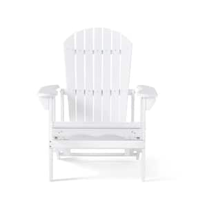 White Reclining Acacia Wood Adirondack Chair