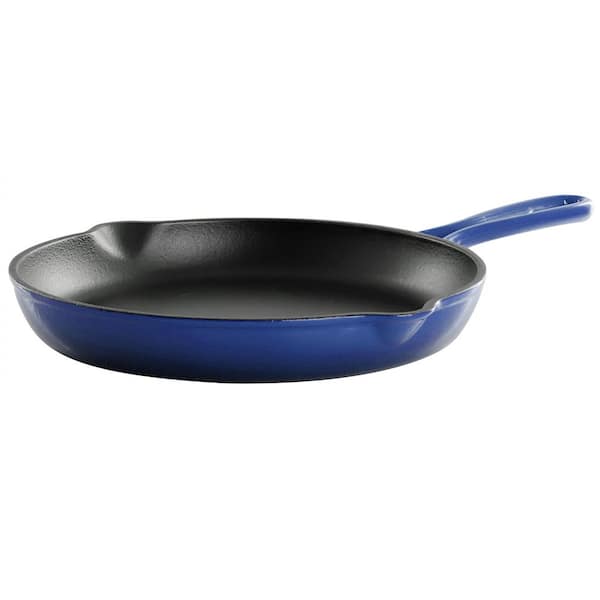 Round 10.25 in. Enameled Cast Iron Skillet in Gradient Dark Blue