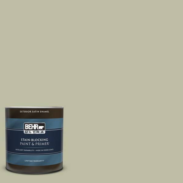 BEHR ULTRA 1 qt. ICC57 Dried Thyme Satin Enamel Exterior Paint