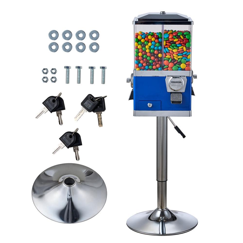 Candy Vending Machine,Automatic Plastic Candy Dispenser With Lock,Portable Mini Vending Candy Machines For Business Home Indoor,7.9x7.9x16 Inch (Blue