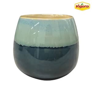 3.5 in. Demi Small Teal/Multi-color Ceramic Pot (3.5 in. D x 3.5 in. H) With Drainage Hole