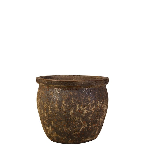 Unbranded 12 in. Volcanic Rust Ceramic Turner Fishbowl