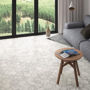 Classico Bardiglio Hex Light 7 in. x 8 in. Porcelain Floor and Wall Tile (7.5 sq. ft./Case)