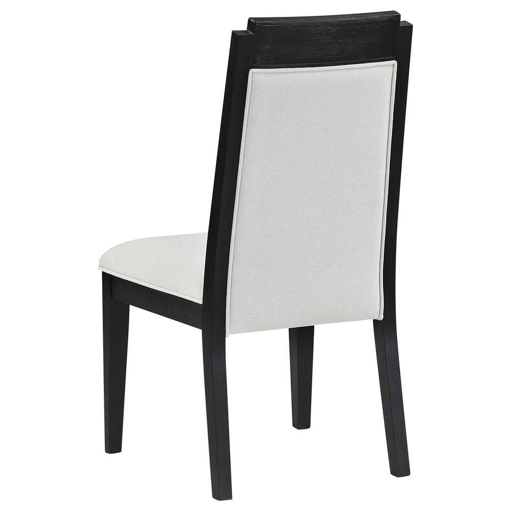 Brookmead Black Wood High Back Upholstered Side Chair