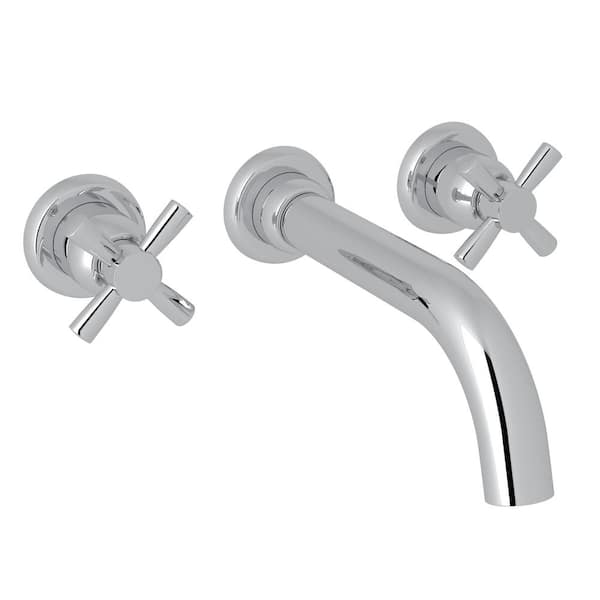 Holborn 2-Handle Wall Mount Roman Tub Faucet Trim in Polished Chrome