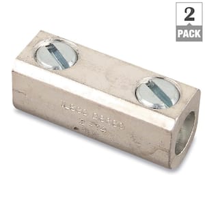 2 GAUGE COPPER BUTT CONNECTOR 2 PK CRIMP TERMINAL AWG BATTERY SPLICE CUR2 