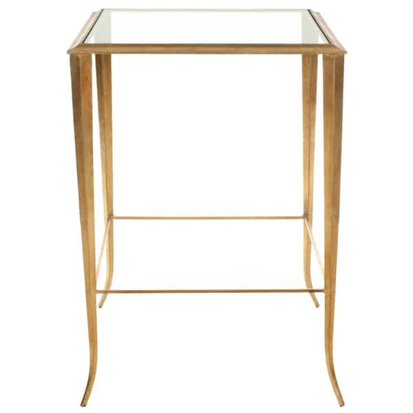 Safavieh Tory Gold And Clear Glass Side, Safavieh End Table Gold
