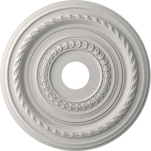 1 in. x 19 in. O.D. x 3-1/2 in. I.D. P Cole Thermoformed PVC Ceiling Medallion UltraCover Satin Blossom White