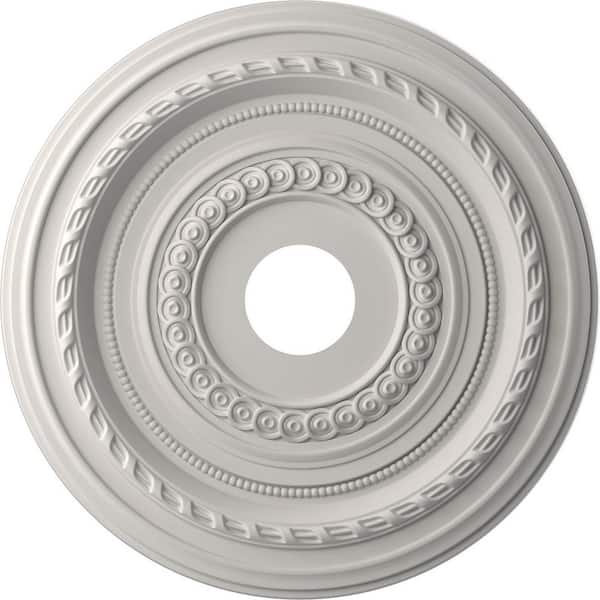 Ekena Millwork 1 in. x 19 in. O.D. x 3-1/2 in. I.D. P Cole Thermoformed PVC Ceiling Medallion UltraCover Satin Blossom White