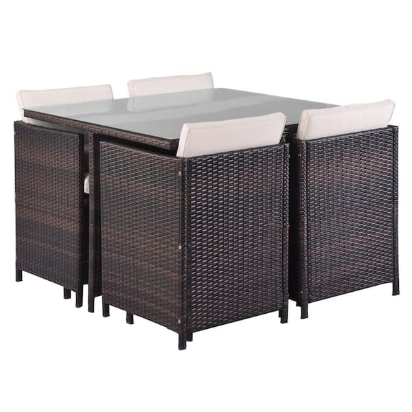 rattan 4 seater cube