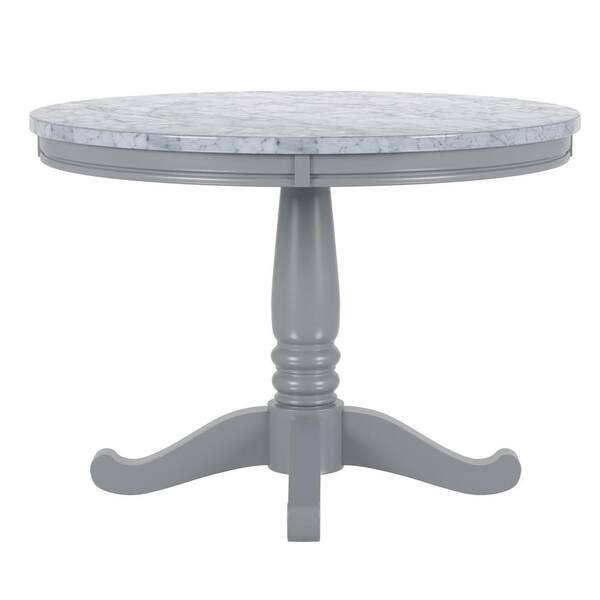 Faux Marble Top Dining Table, 42 Round White Pedestal Dining Table