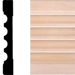 3/4 in. x 5-1/4 in. x 7 ft. Basswood Wood Fluted Casing Moulding