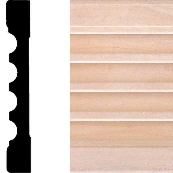 HOUSE OF FARA 3/4 in. x 5-1/4 in. x 7 ft. Basswood Wood Fluted Casing Moulding