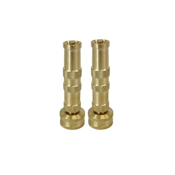 CMI inc Adjustable Brass Water Hose Nozzle for Watering and Gardening pack of 2