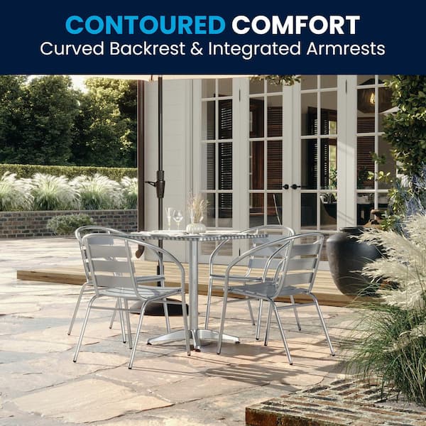 Carnegy Avenue Aluminum 5-Piece Metal Square Outdoor Bistro