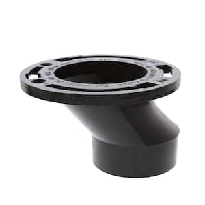7 in. O.D. ABS Offset Closet (Toilet) Flange Less Knockout, Fits Over 3 in. or Inside 4 in. Schedule 40 DWV Pipe