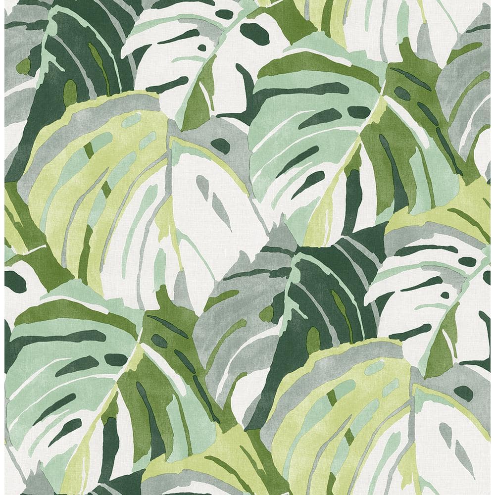 A-Street Prints CABARITA Green Art Deco Leaves Green Wallpaper Sample  2969-87354SAM - The Home Depot