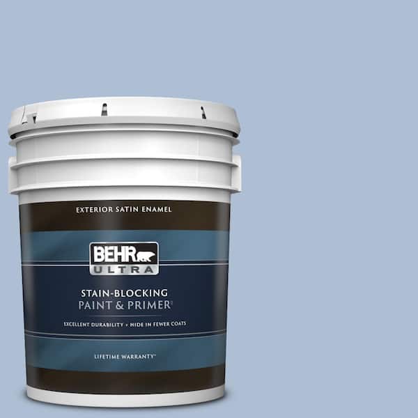 BEHR ULTRA 5 gal. #580E-3 Sweet Blue Satin Enamel Exterior Paint & Primer