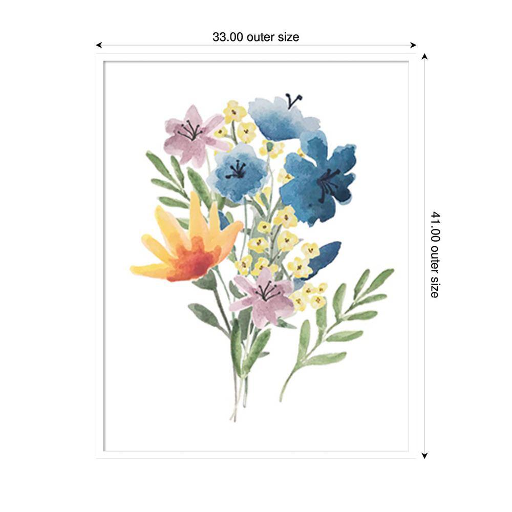 Hartworks Flower Burst I 33"x41" White Framed Graphic Art Print