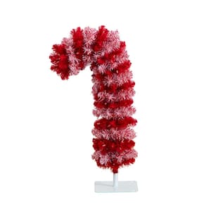 30 in. Pre-Lit Candy Cane Artificial Christmas Tree with 100 Micro LED Lights