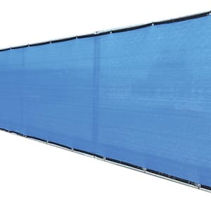 46 in. x 50 ft. Blue Privacy Fence Screen Plastic Netting Mesh Fabric Cover with Reinforced Grommets for Garden Fence