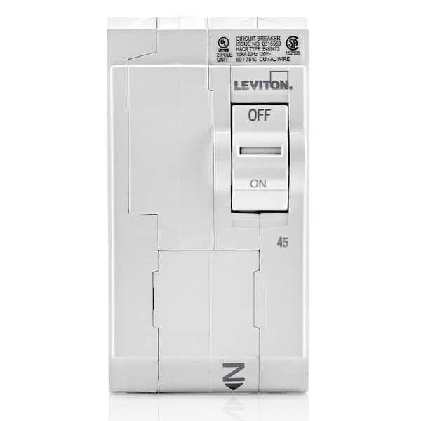 Branch Circuit Breaker, Standard 2-Pole 45 Amp, 120-Volt/240-Volt, Hydraulic Magnetic LB245