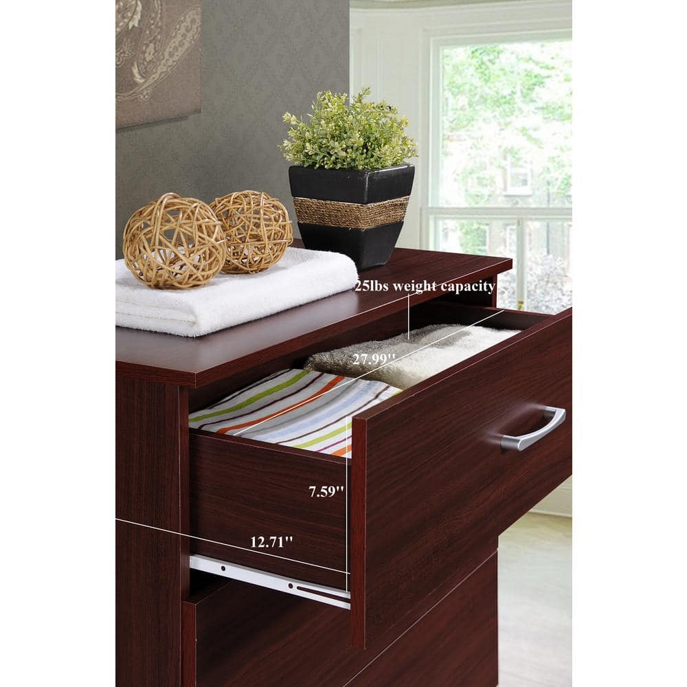 Mahogany 3-Drawer Chest with Dovetail Joinery