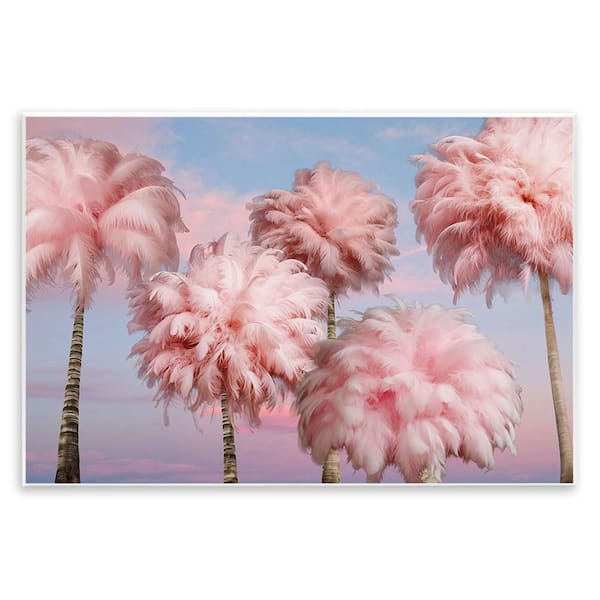 Fluffy Pink Palm Trees by Ziwei Li 1-Piece Unframed Nature Graphic Art Print 10 in. x 15 in.