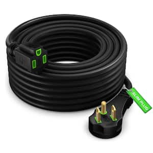 35 ft. 14 / 3 Medium / Heavy Duty Indoor Extension Cord with Angled Plug, 15 Amps, Black