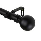 28 in. - 48 in. Single Curtain Rod in Black with Finial