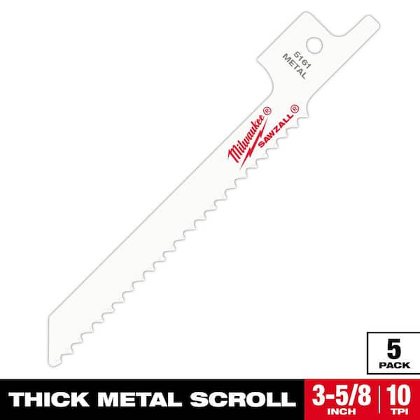 Milwaukee 3-5/8 in. 10 TPI Metal Cutting SAWZALL Reciprocating Saw Blades (5-Pack)