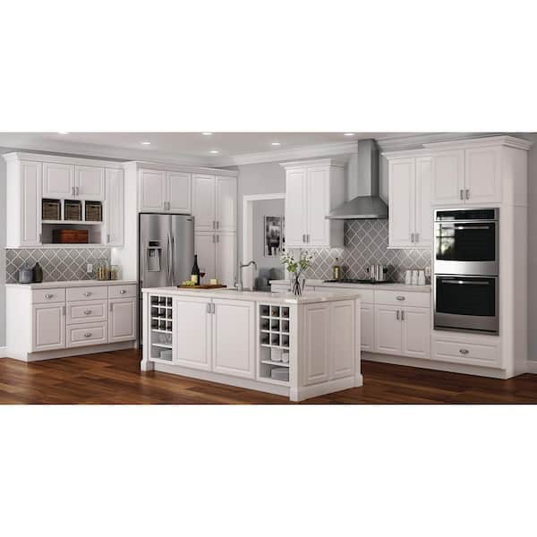 Hampton/Shaker 24 in. W x 84 in. H x 1.5 in. D Kitchen Cabinet Refrigerator End Panel Kit in Satin White