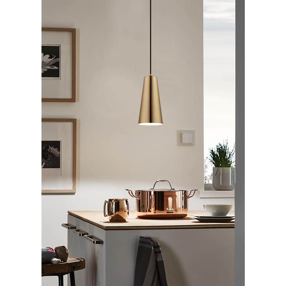Pratella 10.6" Gold Steel Mini Pendant Light