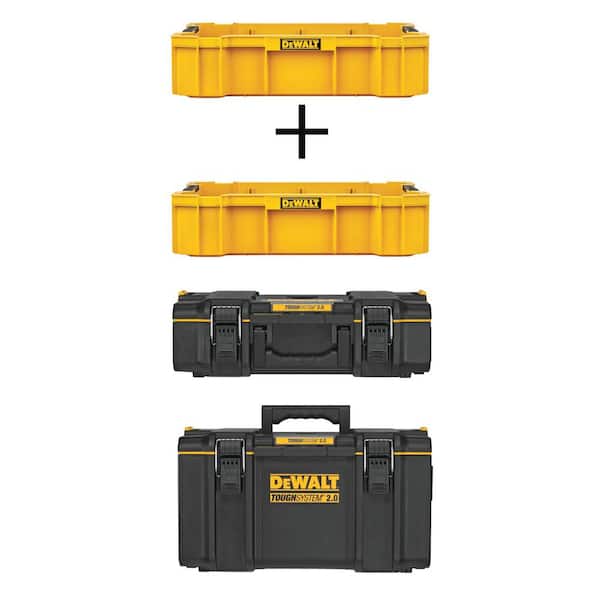 DEWALT DWST08120W16530 TOUGHSYSTEM 2.0 22 in. Deep Tool Tray (2 Pack), TOUGHSYSTEM 2.0 Small Tool Box and Large Tool Box - 1