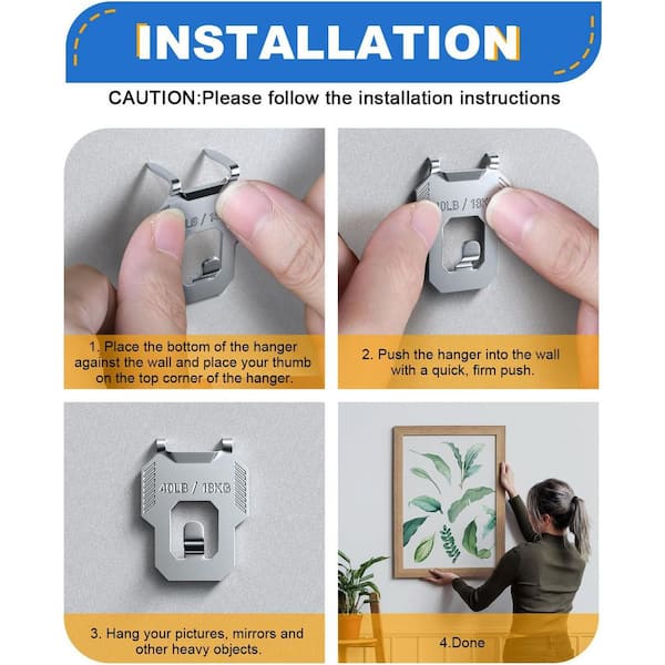 Adrinfly Drywall Picture Hanger Claw Kit 20-Pack Heavy Duty Wall