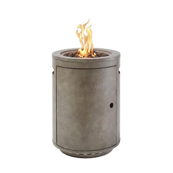 Somerset 18 in. W x 25 in. H 30,000 BTU Stone Finish Metal Propane Fire Column with Lava Rocks and Cover