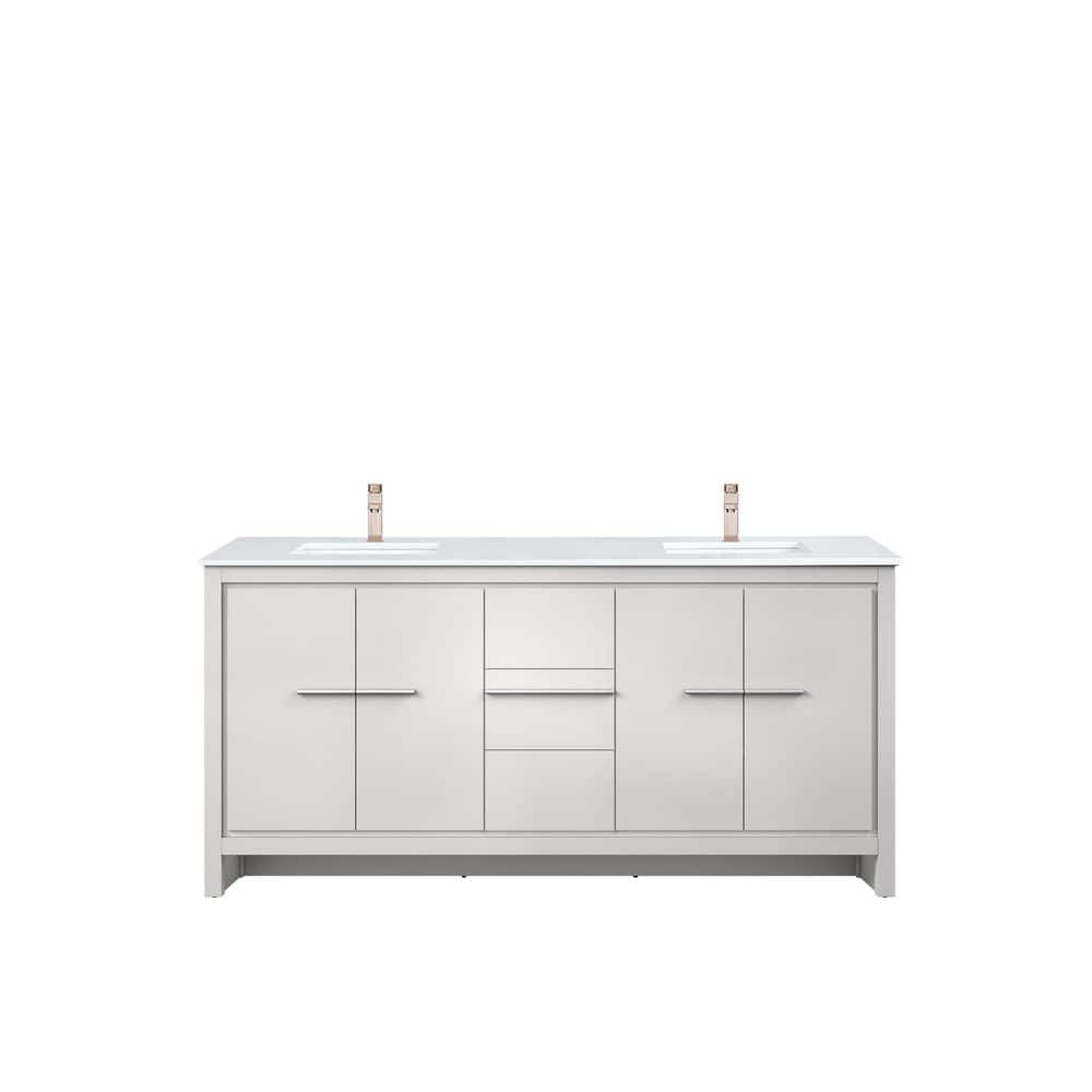 Clairo 72 in W Double Sink Freestanding White Bath Vanity with White Quartz Top price history on PriceWatchPro