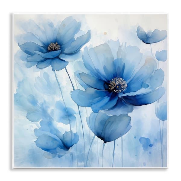 Stupell Industries Mystical Blue Poppies by Irena Orlov Unframed Nature Graphic Art Print 12 in. x 12 in.