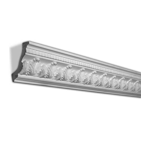 American Pro Decor 4-1/2 in. x 3-1/8 in. x 94-1/2 in. Acanthus Polyurethane Crown Moulding Pro Pack 15-1/2 LF (2-Pack)