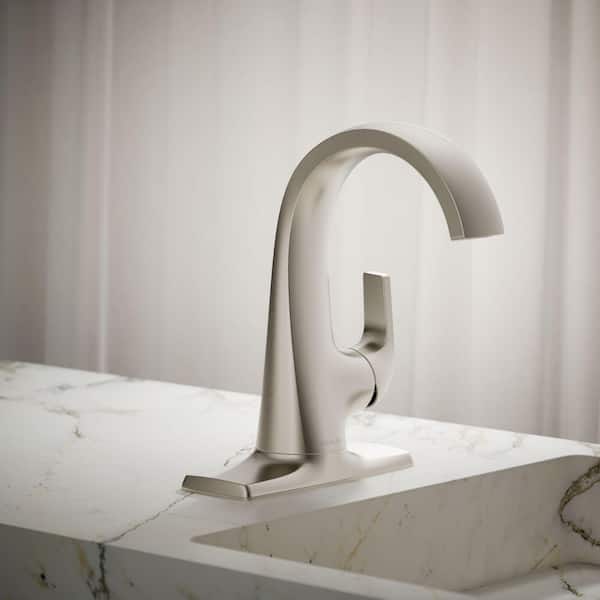 Cursiva Single Handle Single Hole Bathroom Faucet in Vibrant Brushed Nickel