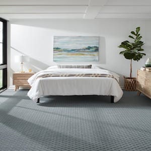 Sharp Perception Royal Blue 37 oz. Polyester Pattern Installed Carpet