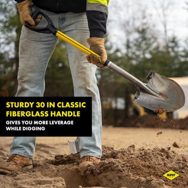 30 in. Classic Fiberglass Handle with D-Grip and Heavy-Duty Round Point Steel Blade Shovel (3-Pack)