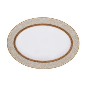 Odessa Gold 14 in. (Gold) Bone China Oval Platter