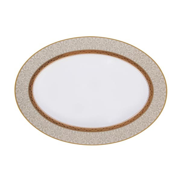 Noritake Odessa Gold 14 in. (Gold) Bone China Oval Platter