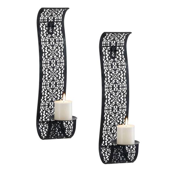 thumbnail image 2 of Gold Wall Candle Sconces Set Of 2 - Rustic Home Decor For Pillar Candles 2 of 5
